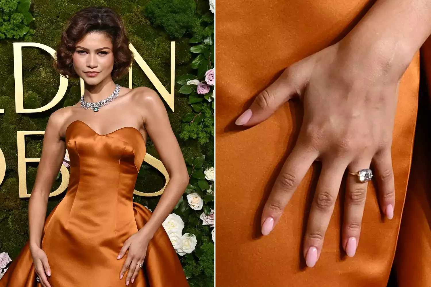 Zendaya Engagement Ring at Golden Globes